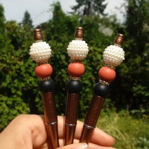 ✨Cute and Adorable Coffee Brown Beaded Pen